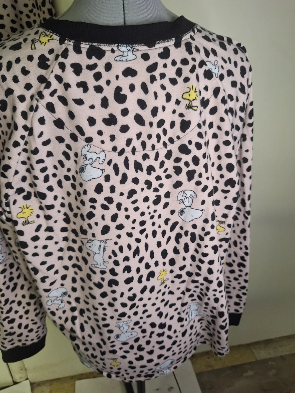 Peanuts Pink and Black Snoopy & Woodstock Pajama Set